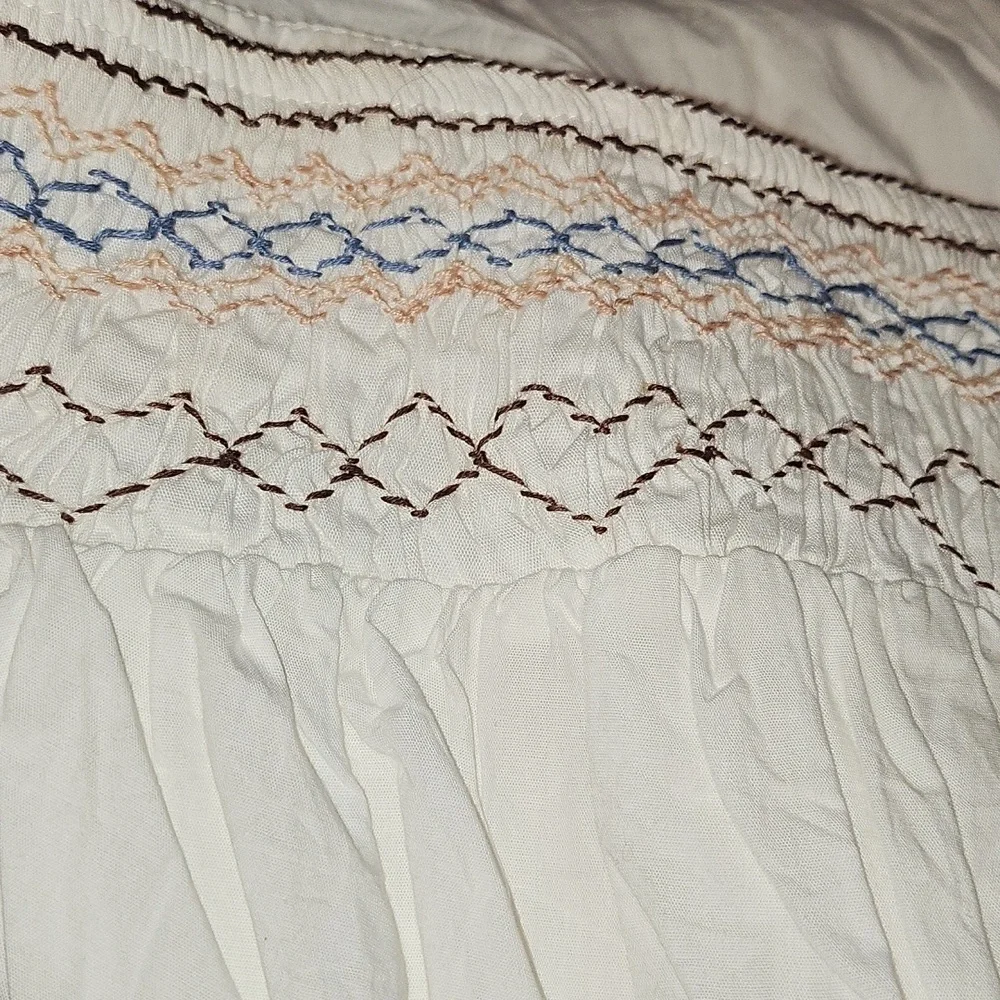 Free People Where We Meet Smocked Blouse Top - Picture 4 of 5